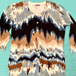 Olivia M Geode Pattern Beaded Sweater Size Large